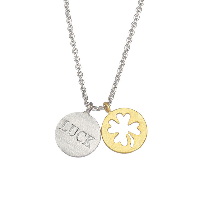Personalized Luck Charm Four Leaf Clover Pendant Necklace