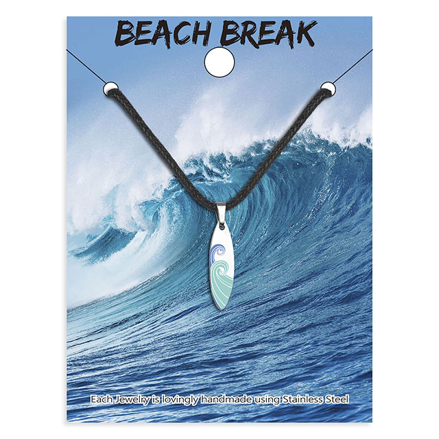 Surfboard Necklace for Women Men Ocean Wave Beach Necklaces Stainless Steel Surfboard Pendant Necklace Summer Necklace Hawaiian Surfer Jewelry Gift