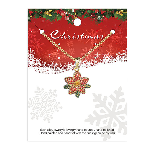 Wholesale Crystal Rhinestone Cute Small Santa Claus Christmas Tree Angel Necklace 