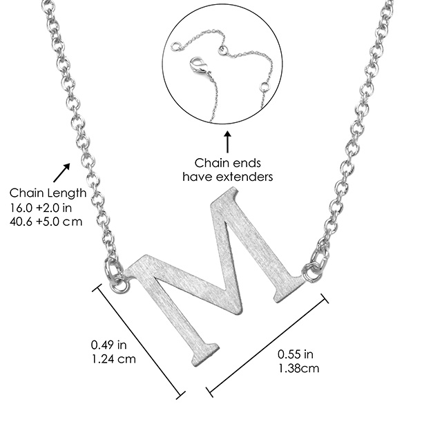 thumbnail image 2 of Initial Necklace - Silver & Gold Small Initial Pendant Necklace 2 of 9