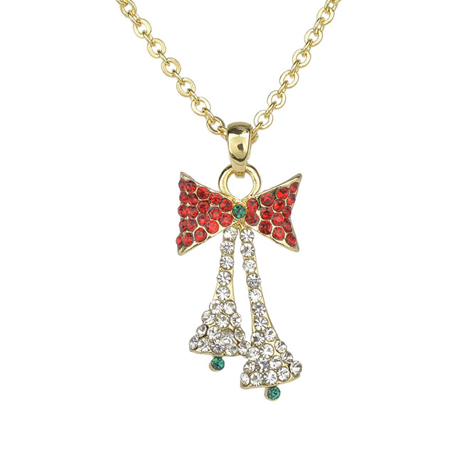 Christmas Crystal Rhinestone Enamel Necklace 